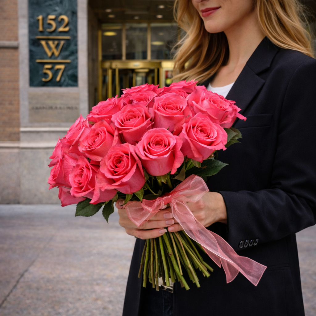 This lifestyle image captures the Elegant Pink Rose Bouquet by Heather Floral in a real New York City street setting. Designed for those who appreciate refined beauty and authentic moments, this bouquet reflects classic elegance with a contemporary NYC feel. Order today with Free Same-Day Delivery in Manhattan, directly from your local New York florist.
local florist Manhattan, flower store NYC, pink roses delivery NYC, designer florist New York, same day flower delivery Manhattan, Free Same-