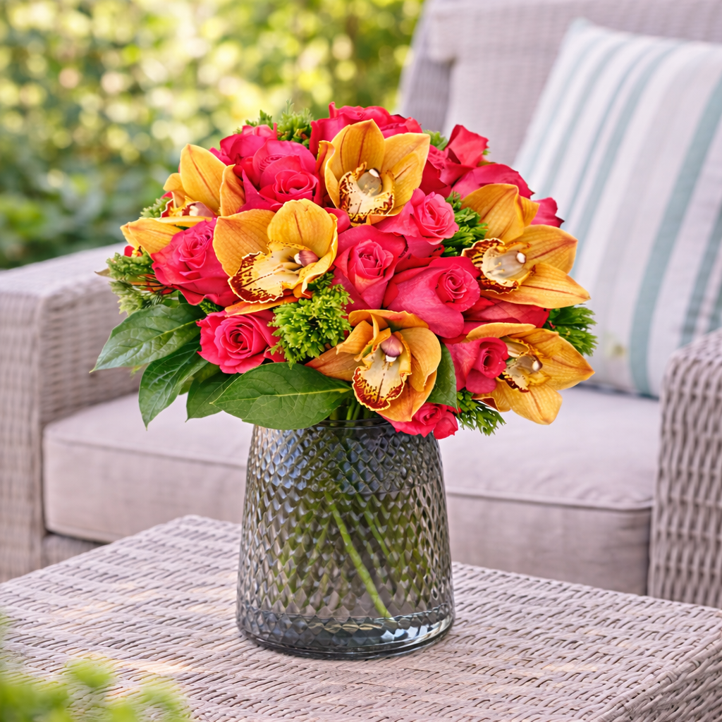 Floral Fire styled beautifully by Heather Floral, a luxury florist Manhattan known for premium NYC flowers. Order online from a New York florist offering custom floral arrangements and free same-day delivery Manhattan.