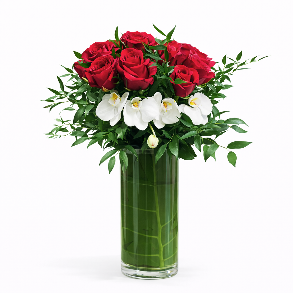 Red roses / two dozen