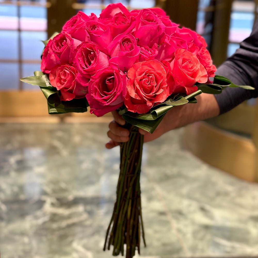 Hand-tied, 24-rose bouquet - Heather Floral - Delivery Same Day