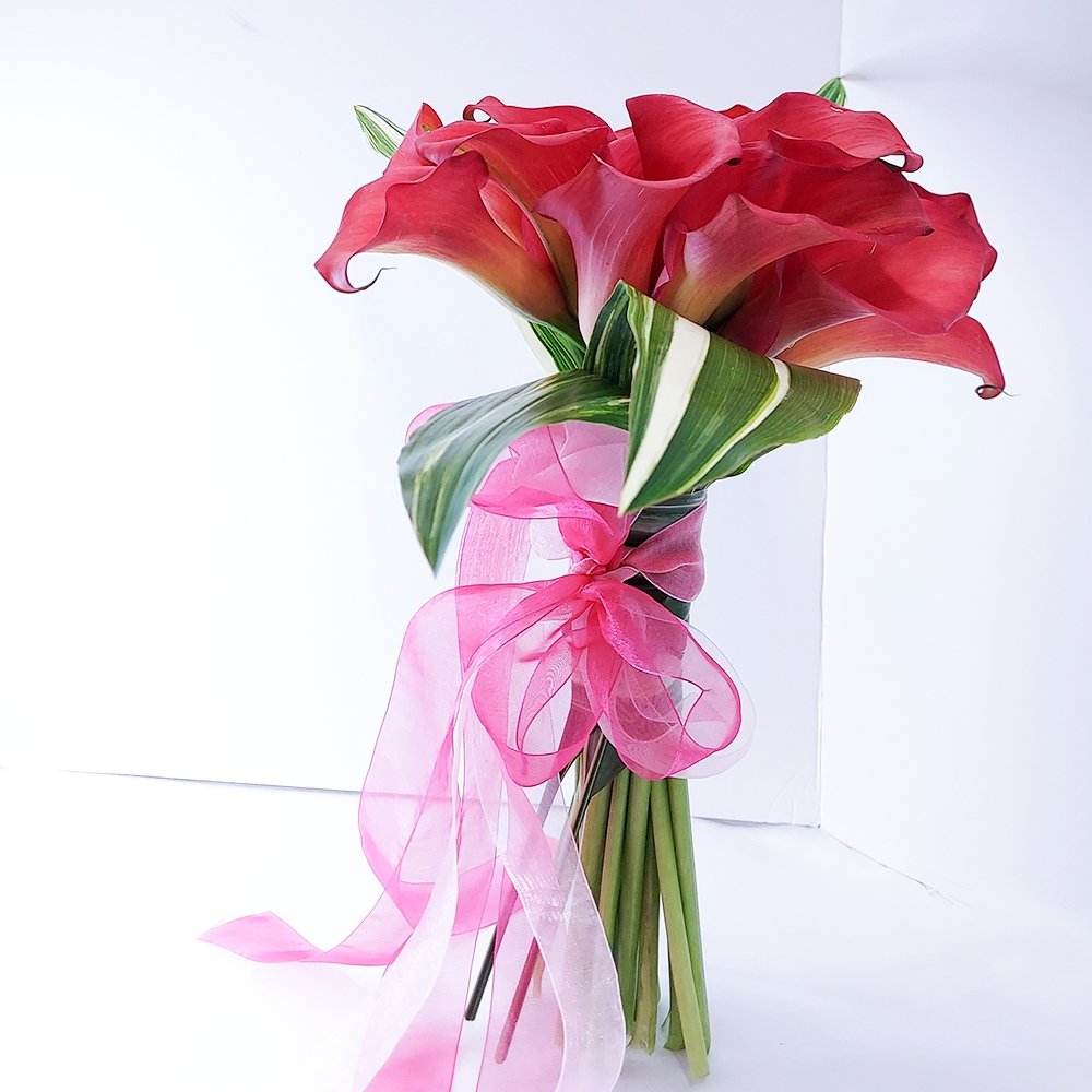 Living Coral Calla Lily Bouquet - Heather Floral - Delivery Same Day