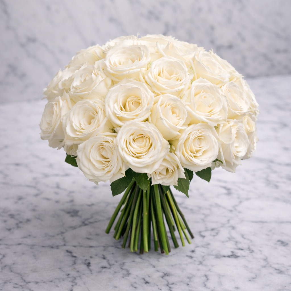 Deluxe Hand-Tied Rose Bouquet photographed on an elegant marble background, highlighting premium white roses with a clean, luxury finish.
Created by Heather Floral, a luxury florist in Manhattan specializing in fresh cut flowers and timeless rose bouquets.
Available with Free Same-Day Delivery in Manhattan from your trusted local florist NYC.
luxury florist Manhattan · white rose bouquet NYC · fresh cut flowers NYC · flower shop Manhattan · same day flower delivery NYC