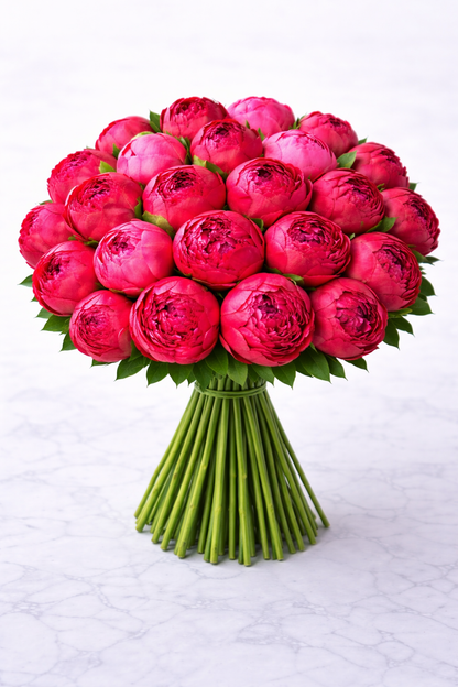 24 pink peonies bouquet by a luxury florist NYC offering fresh cut flowers and same day flower delivery Manhattan.

Luxury bouquet of 24 pink peonies designed by a New York florist. Handcrafted with fresh cut flowers by a luxury florist Manhattan, available for same day flower delivery NYC and Manhattan flower delivery.