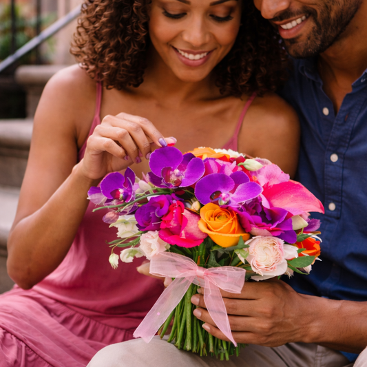 Couple holding Secret Admirer Bouquet on a New York brownstone street, luxury flowers by Heather Floral Manhattan with free same day delivery

Captured in a classic New York brownstone neighborhood, the Secret Admirer Bouquet represents authentic city romance. Styled in a real NYC moment, this bouquet reflects the natural elegance and premium quality Heather Floral is known for as a local florist in Manhattan.
Order 