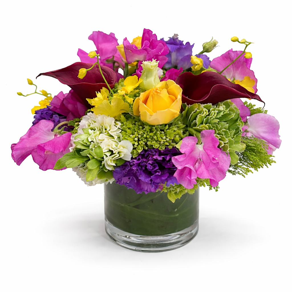 Sweet Vibrations luxury flower arrangement by Heather Floral – fresh orchids and mixed blooms with free same day flower delivery in Manhattan NYC
