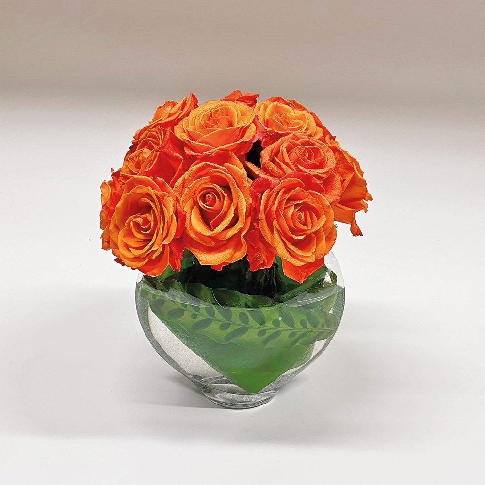 Fiery rose arrangement - Heather Floral - Delivery Same Day